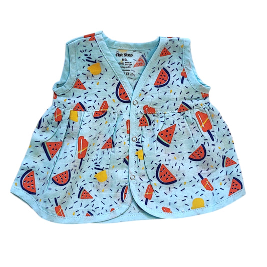 Cotton Muslin Jhabla Frock for a baby girl _set of 4