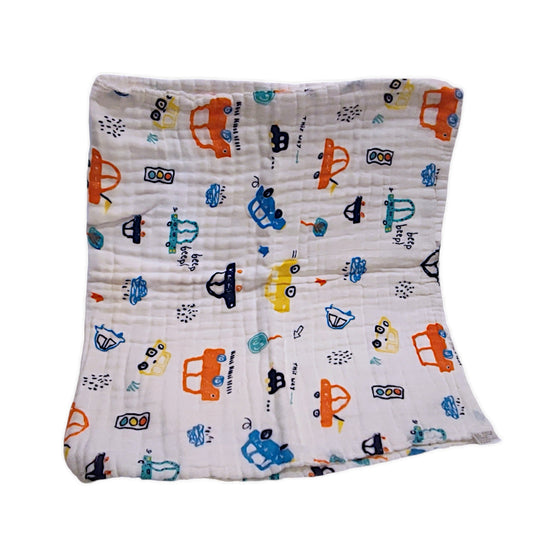 Car print Cotton Muslin Baby Bath Super Soft towel