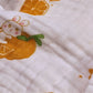 Orange print Cotton Muslin Baby Bath Super Soft towel