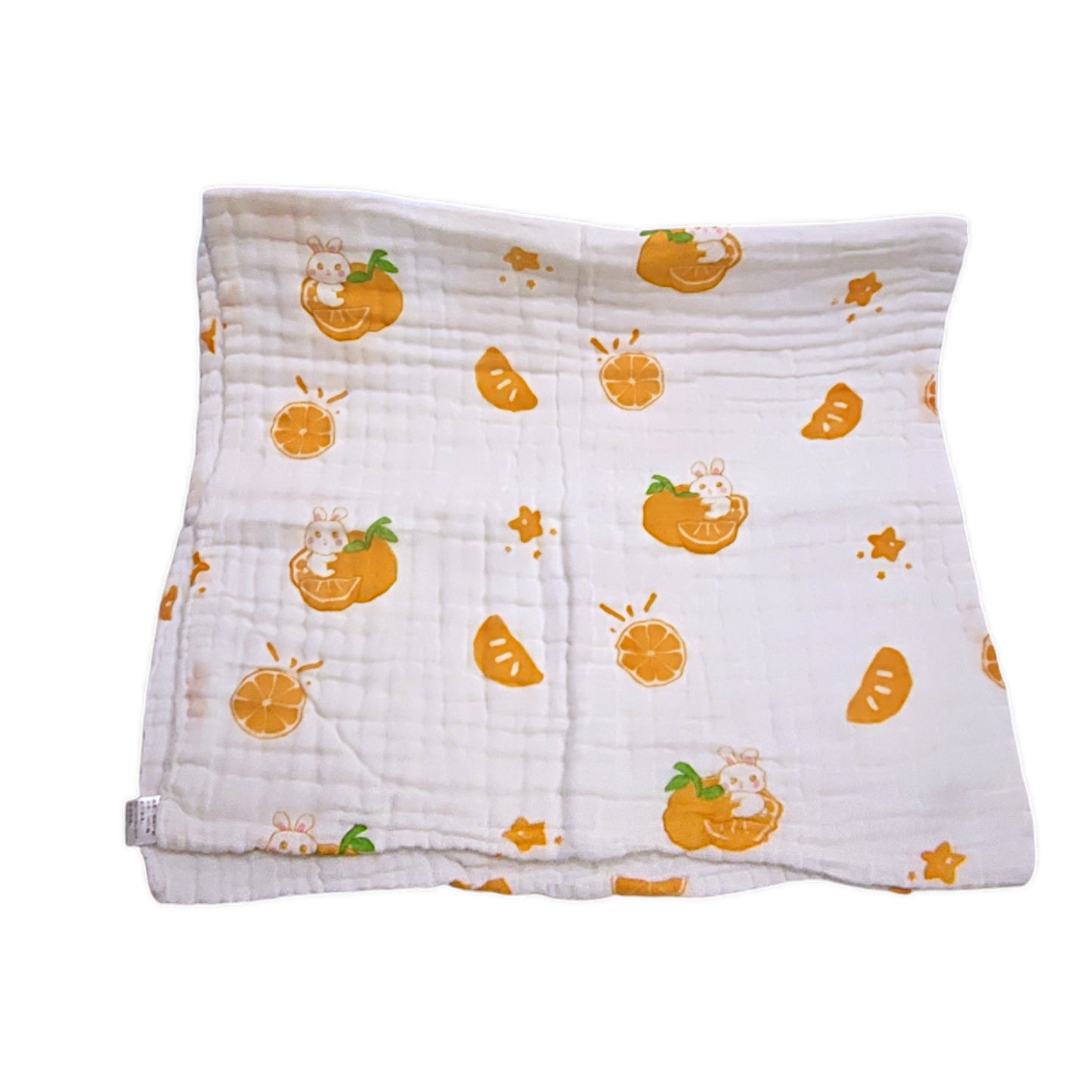 Orange print Cotton Muslin Baby Bath Super Soft towel