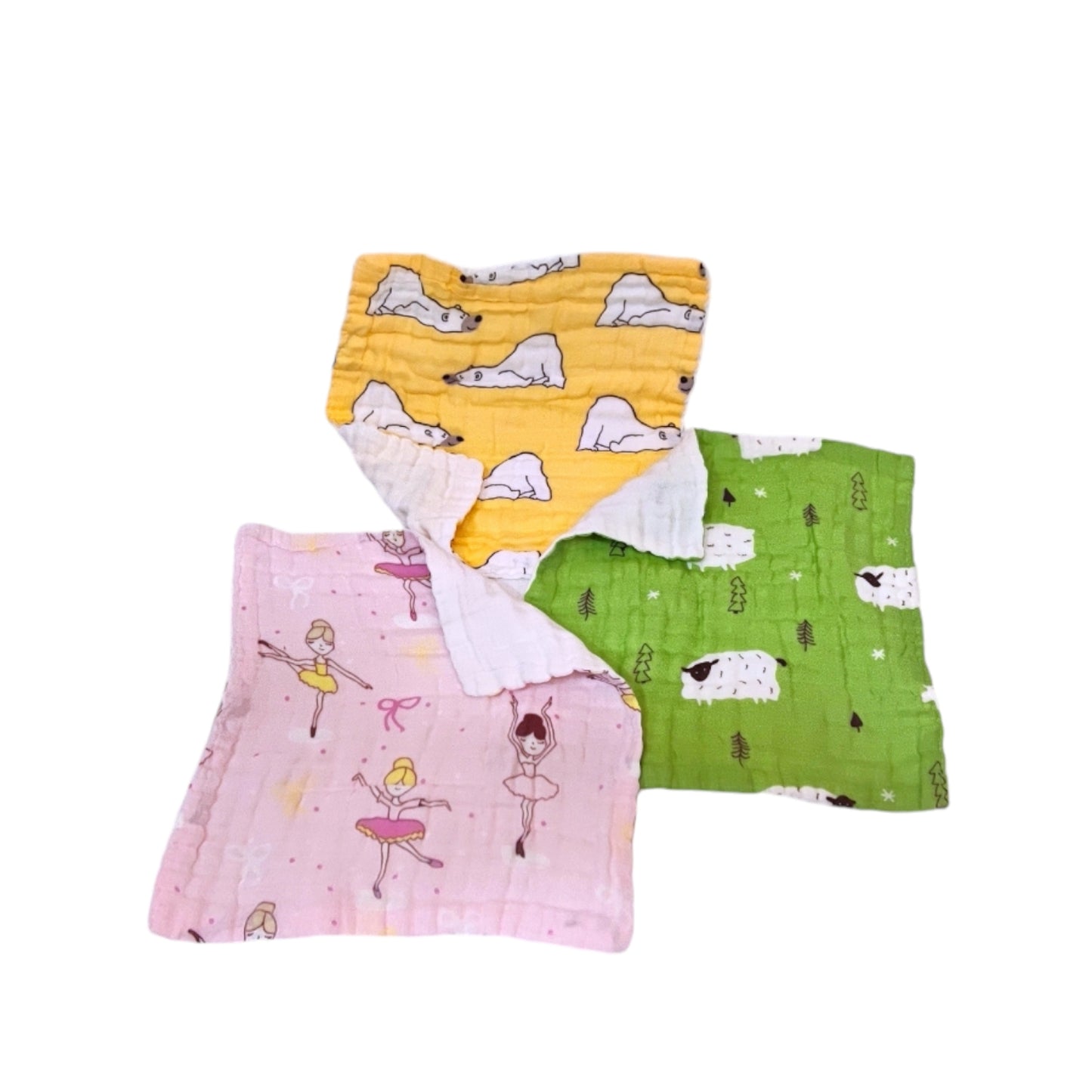 Soft Print Muslin Napkins for baby-Set of 3