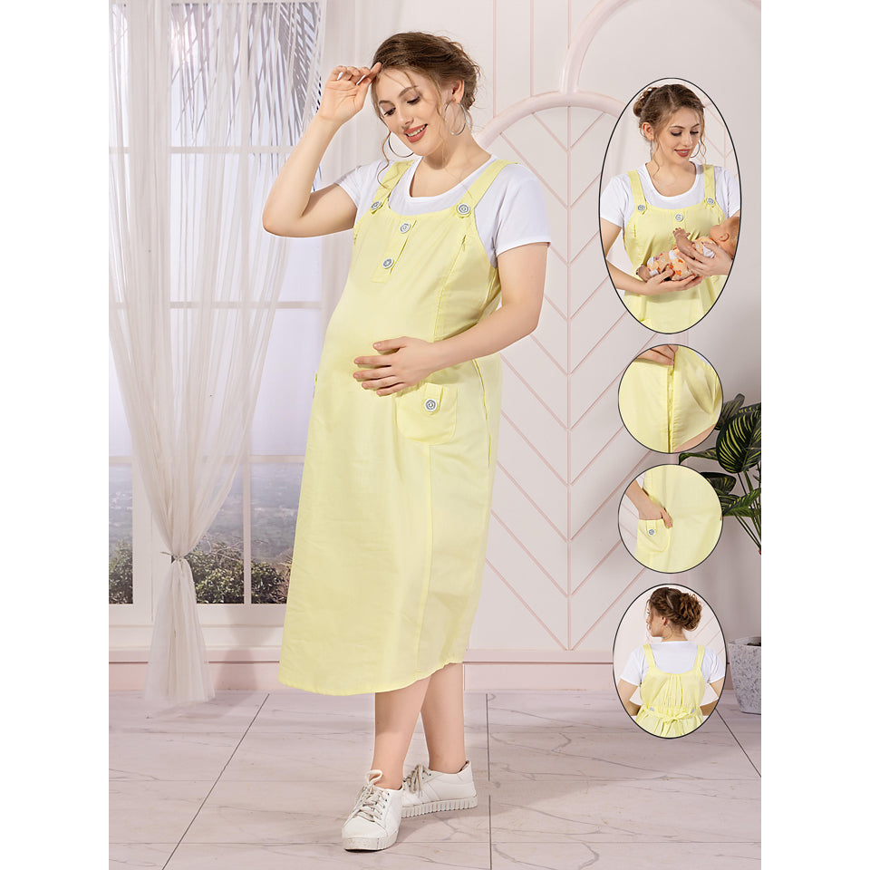 Maternity feeding gown dungaree