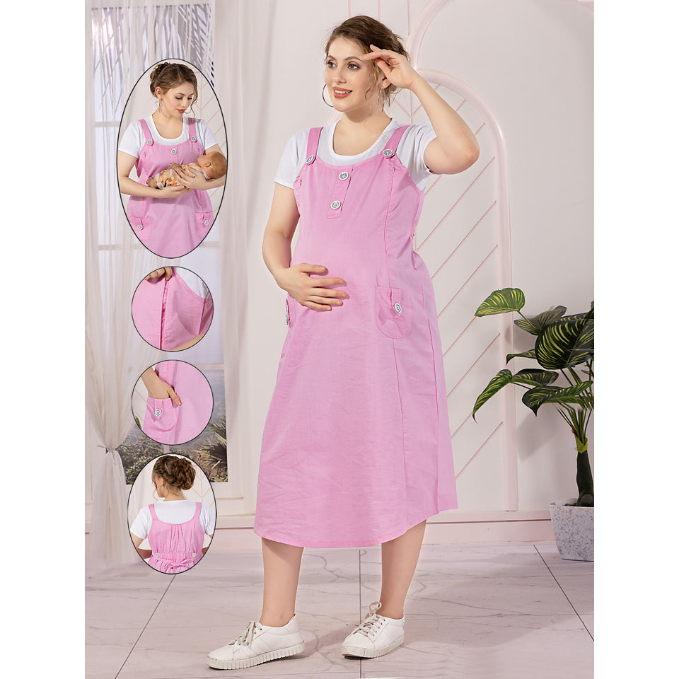 Maternity feeding gown dungaree