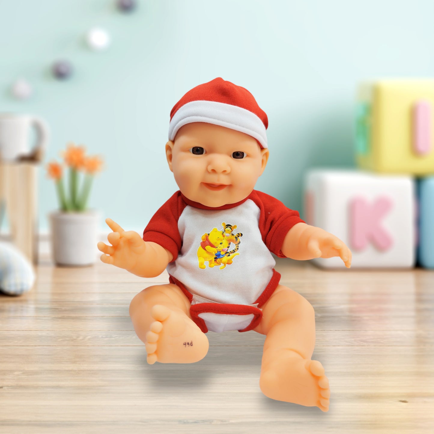 Happy Baby Red Dress Realistic Doll Boy