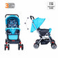 Baby Stroller with 5 Point Safety Harness and Reversible Handlebar Stroller-Blue